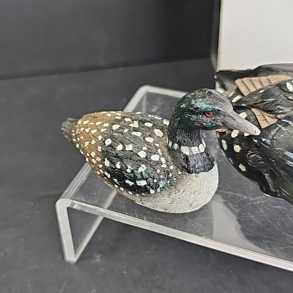 Duck Loon Figurines Resin Bird Decor Painted Animals Mallard Desk Decor - Picture 2 of 16